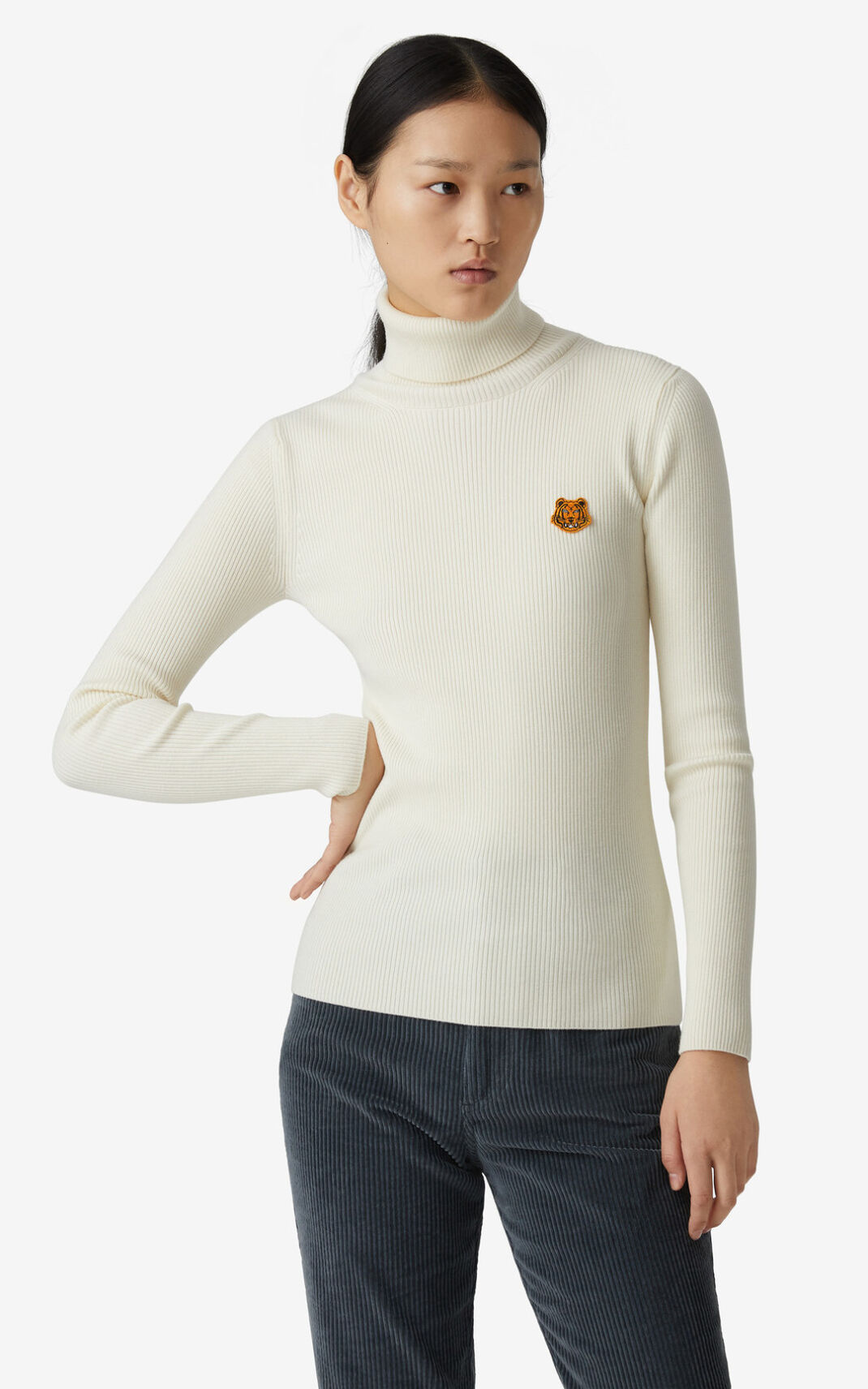 Jerseys Kenzo Tiger Crest roll neck Mujer Blancas - SKU.1202414